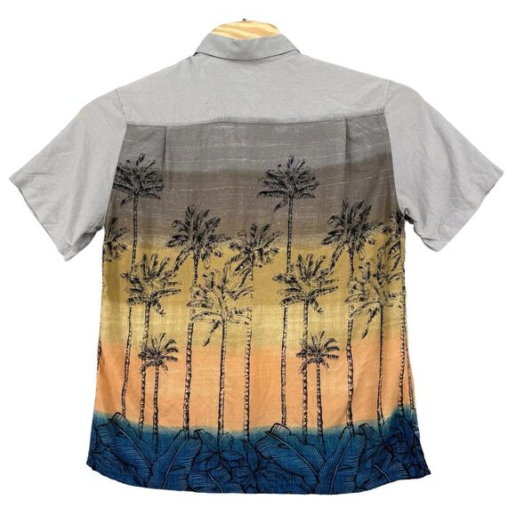 Batik Bay Large Rayon Short Sleeve Button Up Palm Trees Men's Hawaiian Shirt - Picture 2 of 5